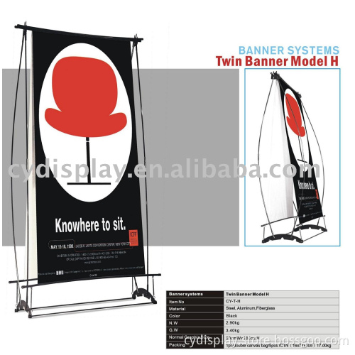 Twin banner stand